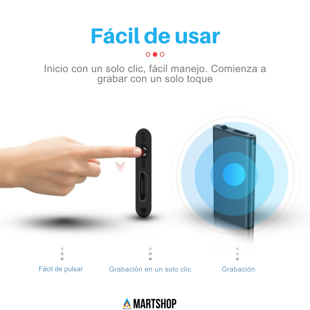 AudioSpy™ – Mini Grabadora de Voz Espía Ultraportátil