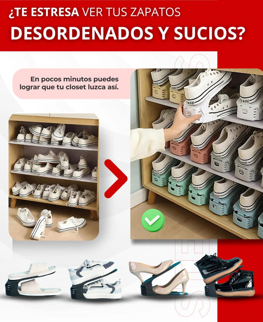 Step Shoes™ Organizador de Zapatos 👟 – Duplica tu Espacio en el Clóset al Instante ✨