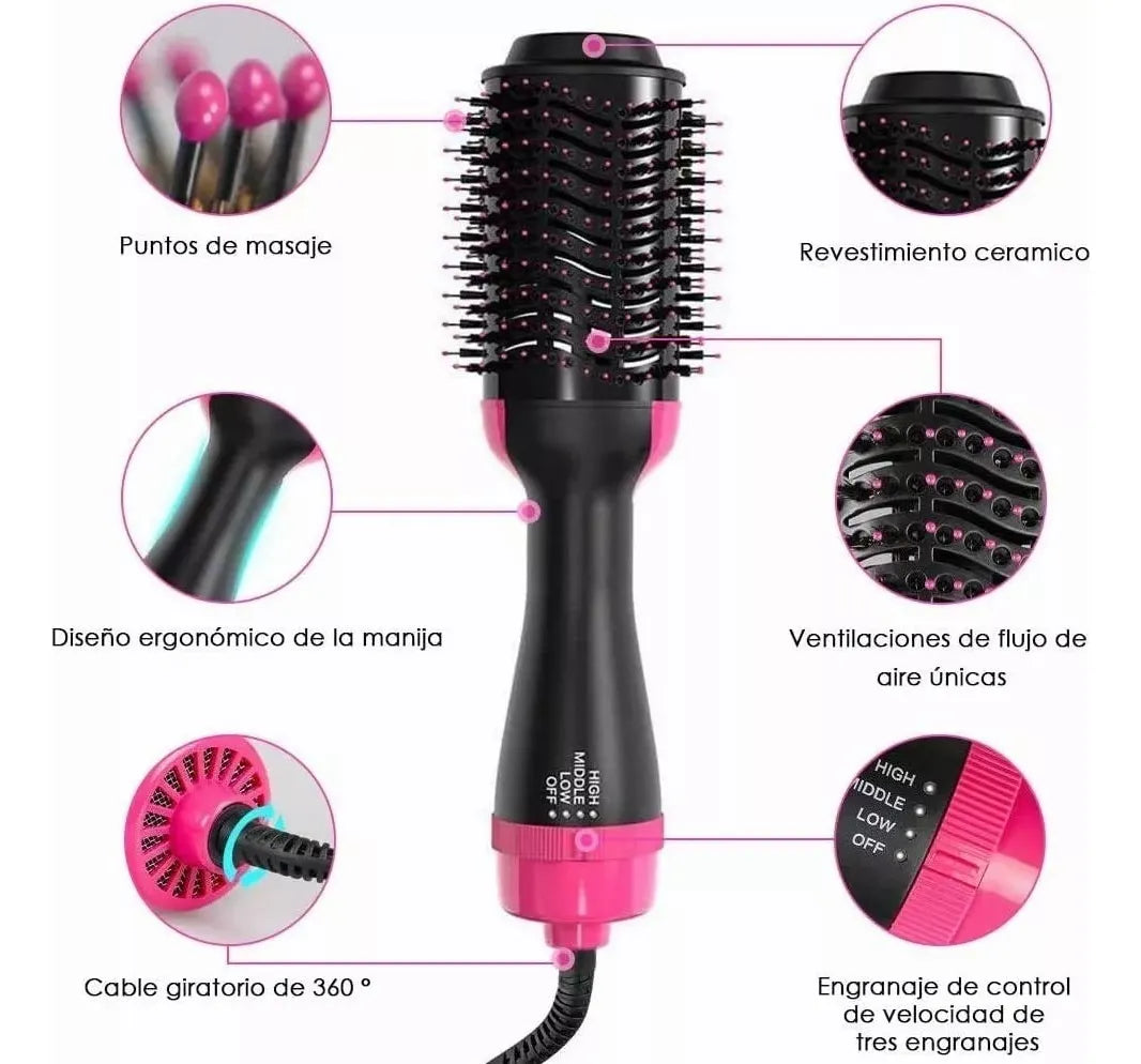 ✨ BrilloPro 4 en 1 – Cepillo Secador, Alisador y Voluminizador