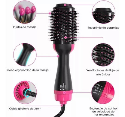 ✨ BrilloPro 4 en 1 – Cepillo Secador, Alisador y Voluminizador